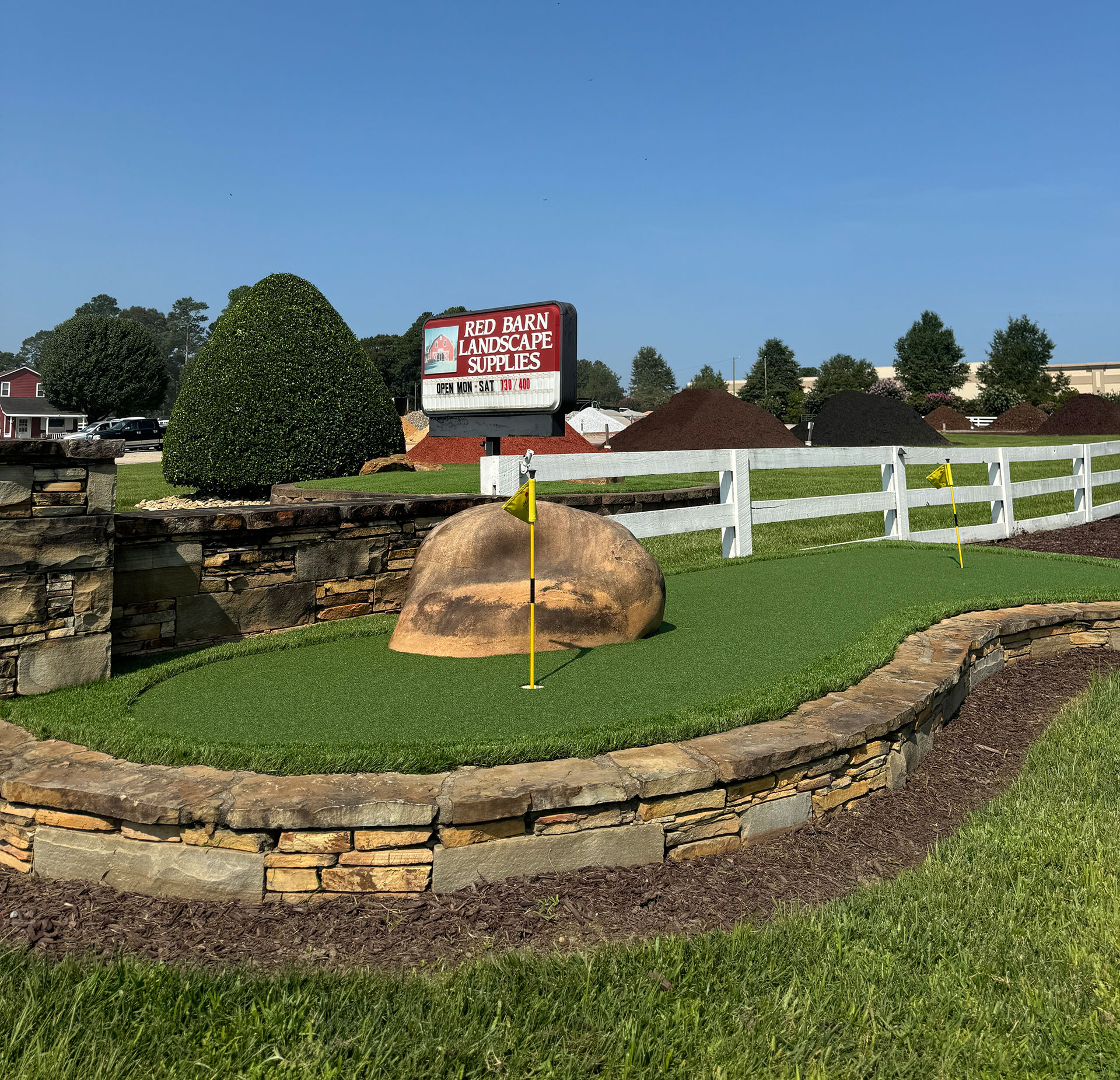 Red Barn Landscape supply Sign